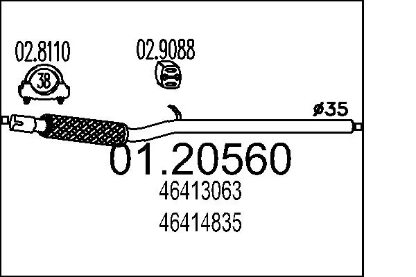 MTS Tubo gas scarico 01.20560