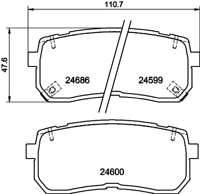 HELLA Set bantalan rem, rem cakram 8DB 355 013-551