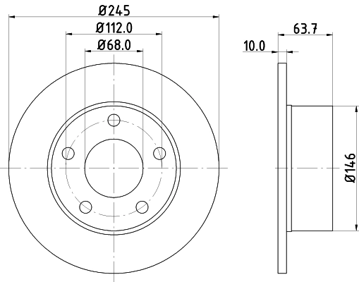 HELLA Disco de travão 8DD 355 102-801