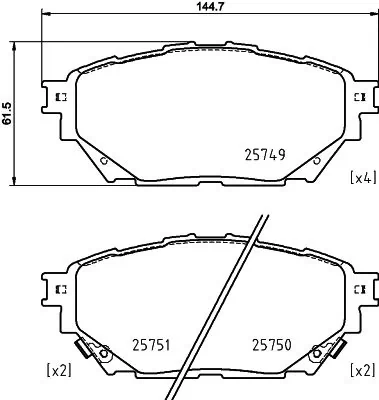 HELLA Kit pastiglie freno, Freno a disco 8DB 355 039-471