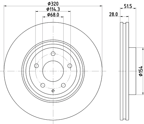 HELLA Disco freno 8DD 355 132-691