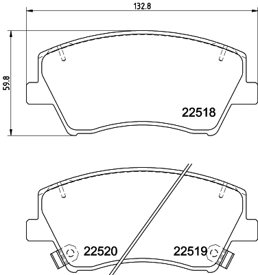 HELLA Bremsbelagsatz, Scheibenbremse 8DB 355 039-041
