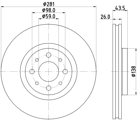 HELLA Тормозной диск 8DD 355 134-971
