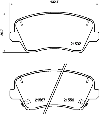 HELLA Fren balata seti, diskli fren 8DB 355 039-971