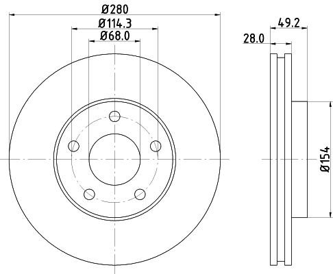 HELLA 刹车盘 8DD 355 127-681