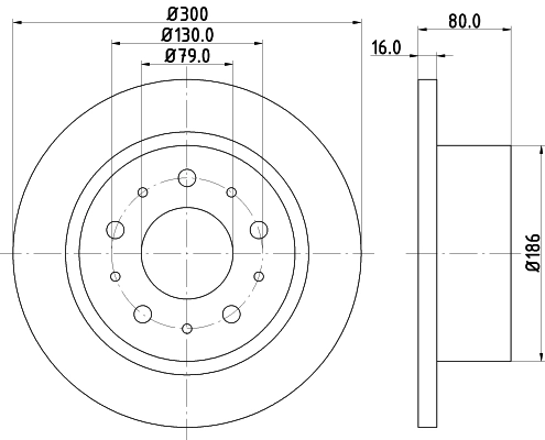 HELLA Disco freno 8DD 355 113-731