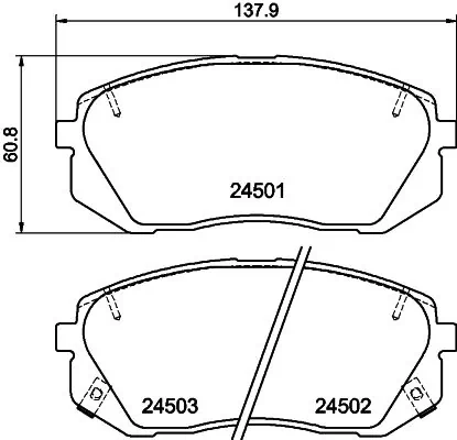 HELLA Bremsbelagsatz, Scheibenbremse 8DB 355 012-961