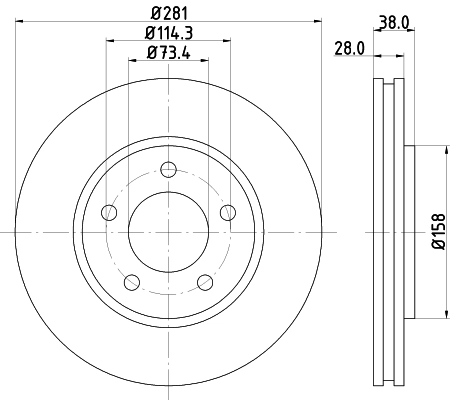 HELLA Disco freno 8DD 355 107-891