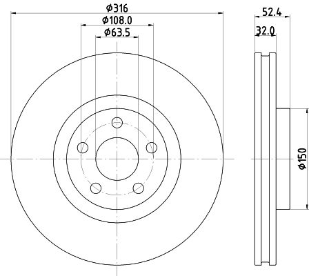 HELLA Bremsscheibe 8DD 355 126-701