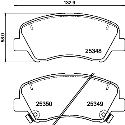 HELLA Bremsbelagsatz, Scheibenbremse 8DB 355 020-231