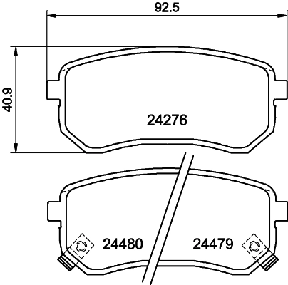 HELLA Bremsbelagsatz, Scheibenbremse 8DB 355 006-581