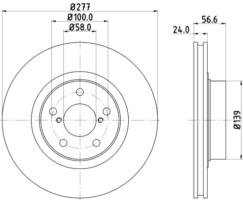 HELLA Disco freno 8DD 355 129-421
