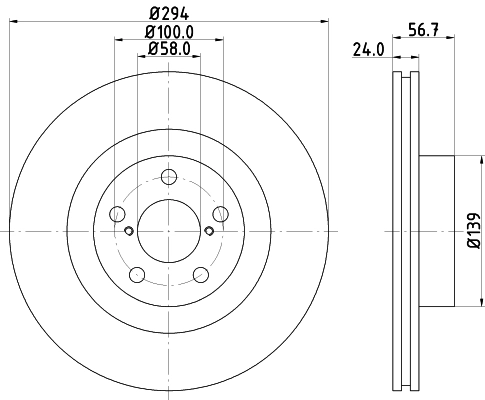 HELLA Disco freno 8DD 355 112-051