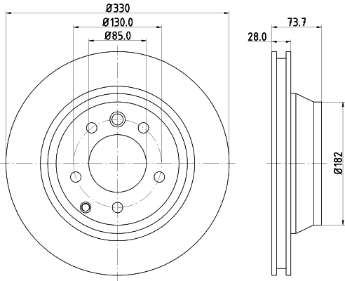 HELLA Disco freno 8DD 355 129-761