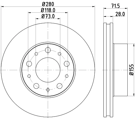 HELLA Disque de frein 8DD 355 122-691