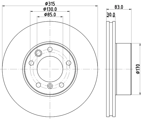 HELLA Disco de travão 8DD 355 132-151