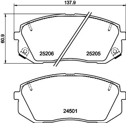 HELLA Bremsbelagsatz, Scheibenbremse 8DB 355 015-841