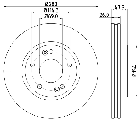 HELLA Disco freno 8DD 355 120-141