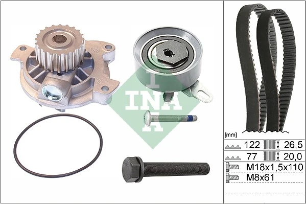 Schaeffler INA Bomba de agua + kit correa distribución 530 0406 30