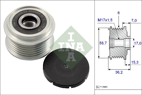 Schaeffler INA Механизм свободного хода генератора 535 0098 10