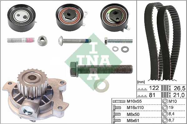 Schaeffler INA Bomba de agua + kit correa distribución 530 0483 30