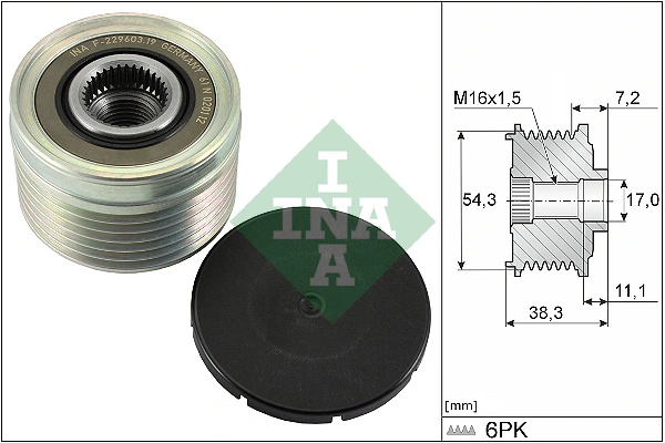 Schaeffler INA מצמד האלטרנטור 535 0039 10