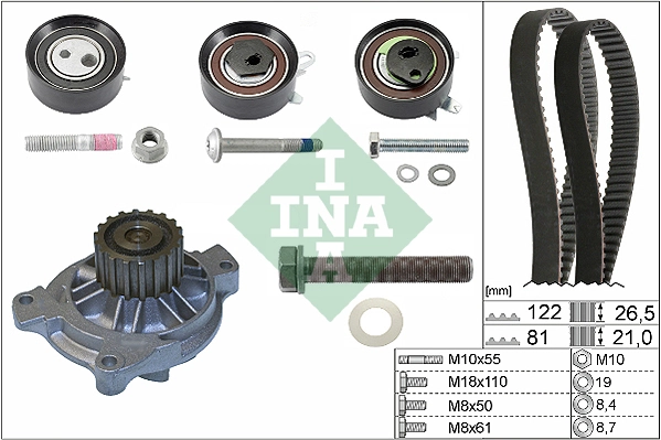 Schaeffler INA Bomba de agua + kit correa distribución 530 0484 31