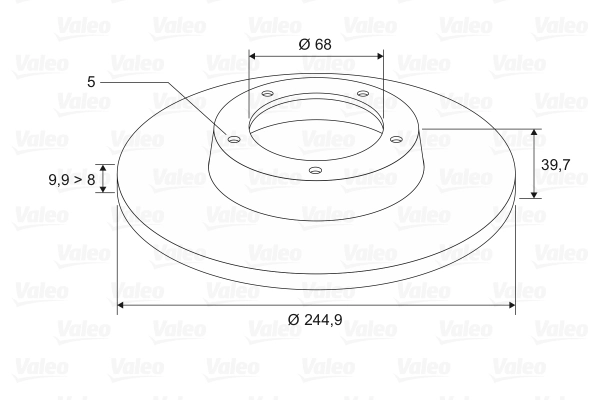VALEO Bremsscheibe 186807