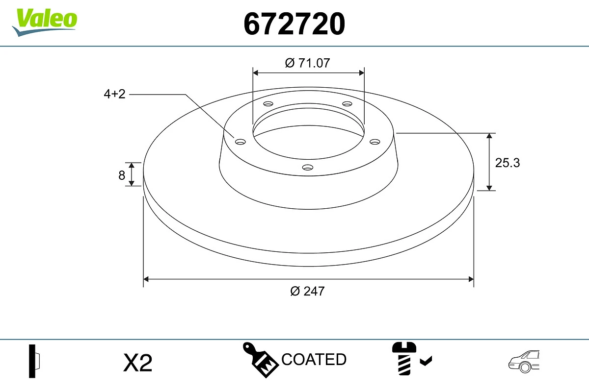 VALEO Disco freno 672720