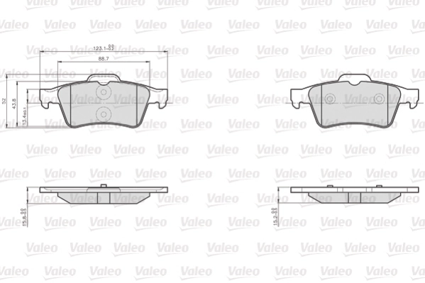 VALEO ブレーキパッドセット、ディスクブレーキ 872482