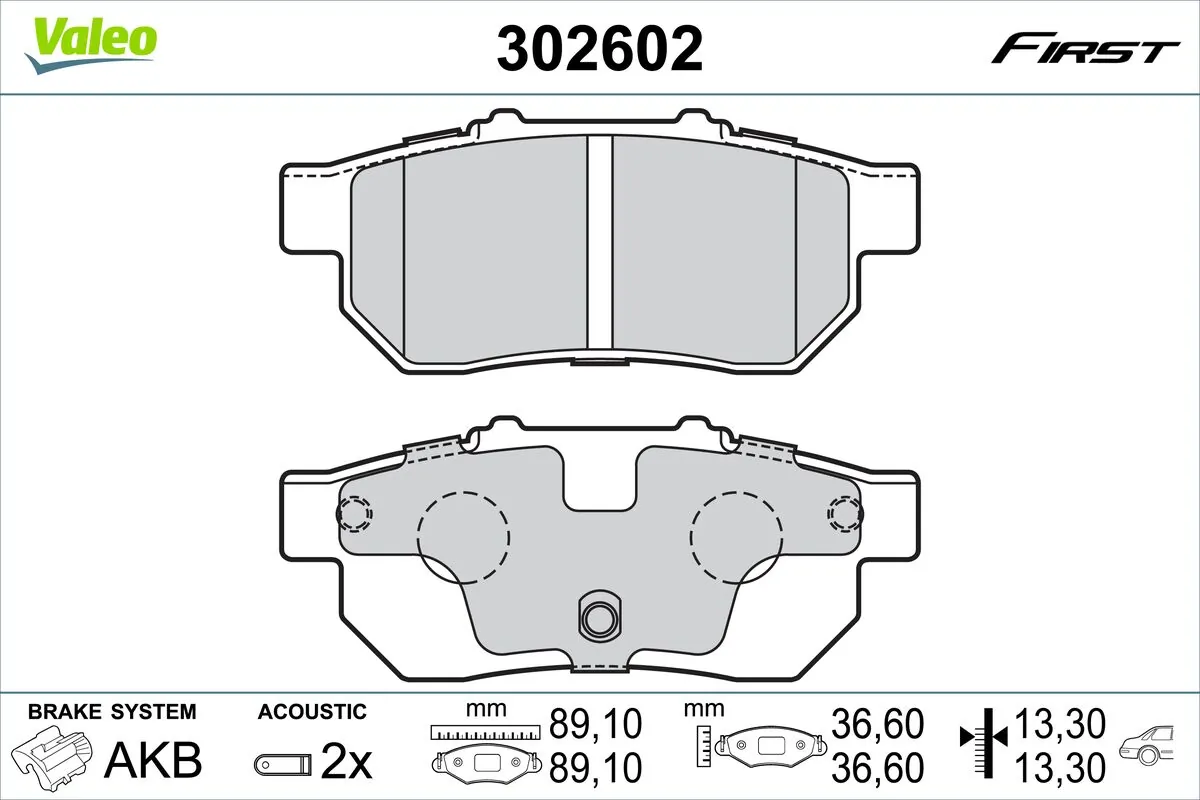 VALEO 브레이크 패드 세트, 디스크 브레이크 302602