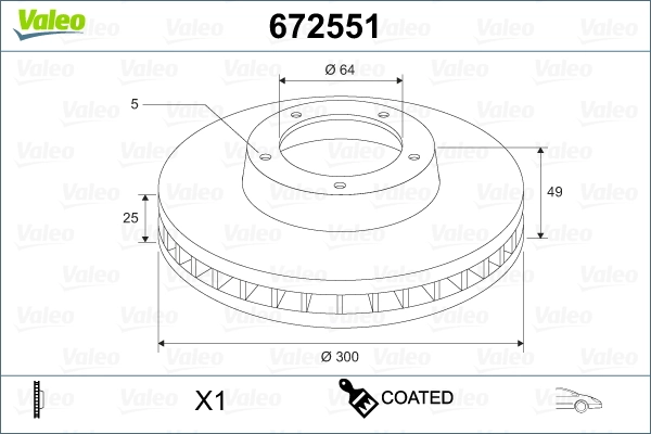 VALEO Bremsscheibe 672551