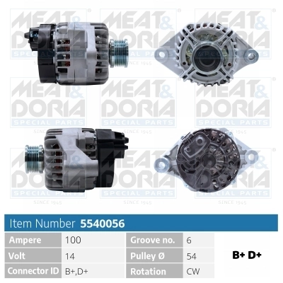 MEAT & DORIA Alternatör 5540056