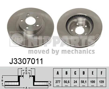 NIPPARTS Disco freno J3307011