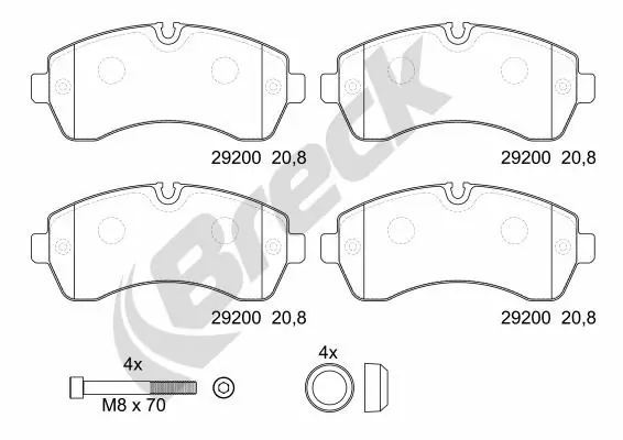 BRECK Kit pastiglie freno, Freno a disco 29200 00 703 00