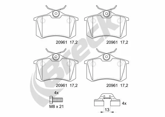 BRECK Set Pad Brek, Brek Piring 20961 10 704 00