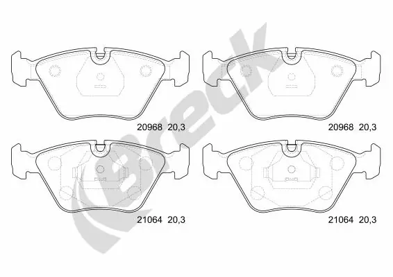BRECK Kit pastiglie freno, Freno a disco 20968 10 701 00