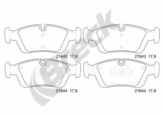BRECK Brake Pad Set, disc brake 23287 00 701 00