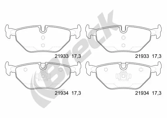 BRECK Brake Pad Set, disc brake 21934 00 704 00