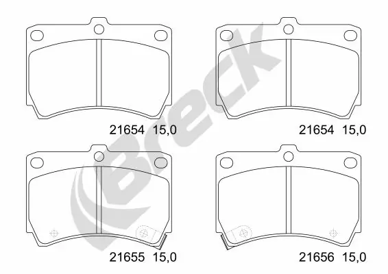 BRECK Kit pastiglie freno, Freno a disco 21654 00 702 10