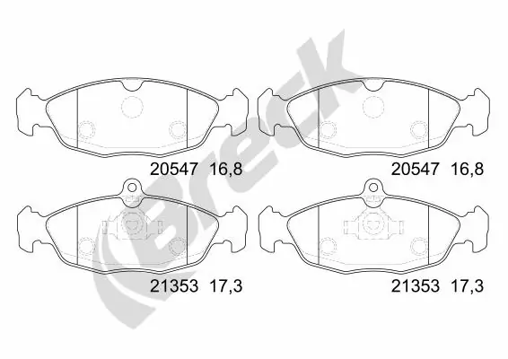 BRECK 브레이크 패드 세트, 디스크 브레이크 20547 00 702 00
