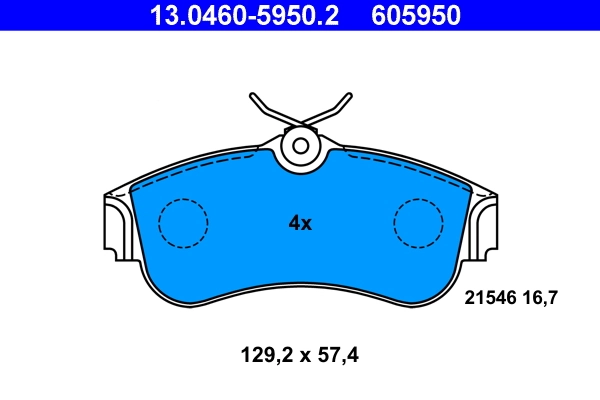 ATE Kit pastiglie freno, Freno a disco 13.0460-5950.2