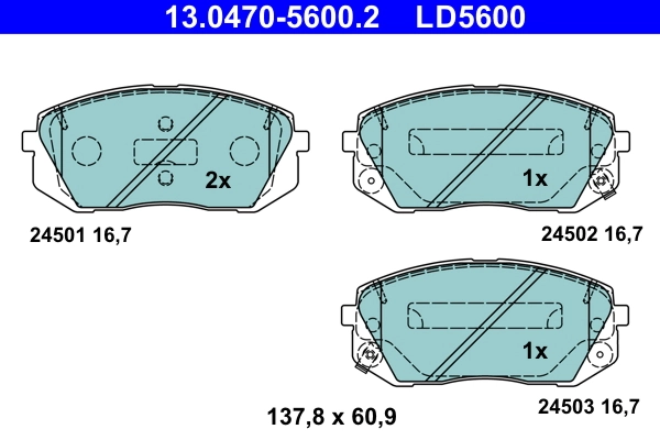 ATE Bremsbelagsatz, Scheibenbremse 13.0470-5600.2