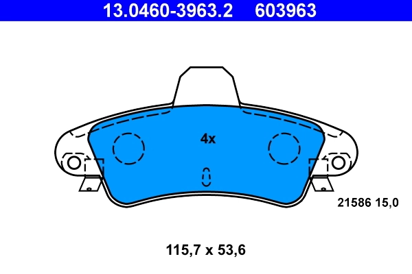 ATE Set bantalan rem, rem cakram 13.0460-3963.2