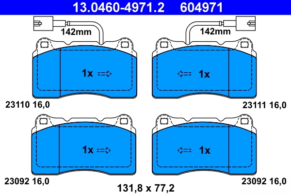 ATE Set Pad Brek, Brek Piring 13.0460-4971.2