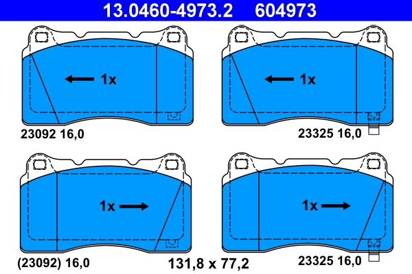 ATE Set Pad Brek, Brek Piring 13.0460-4973.2
