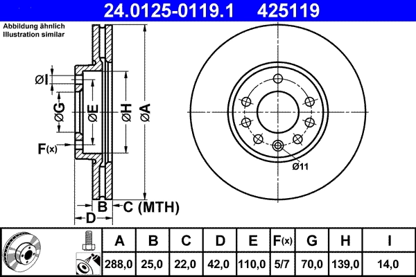 ATE Cincin rem 24.0125-0119.1