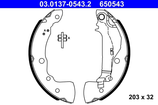 ATE Juego de zapatas de frenos 03.0137-0543.2