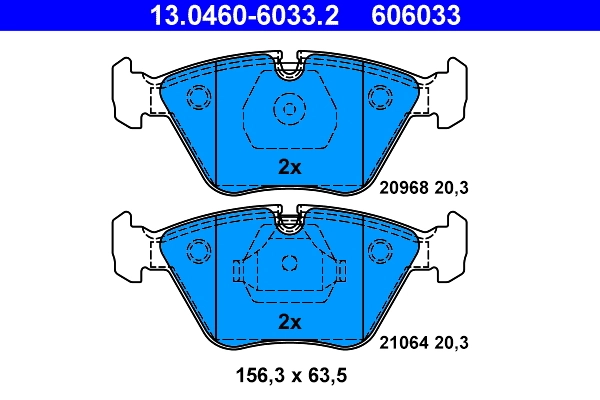 ATE Kit pastiglie freno, Freno a disco 13.0460-6033.2