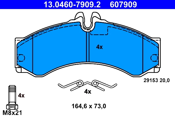 ATE Kit de plaquettes de frein, frein à disque 13.0460-7909.2